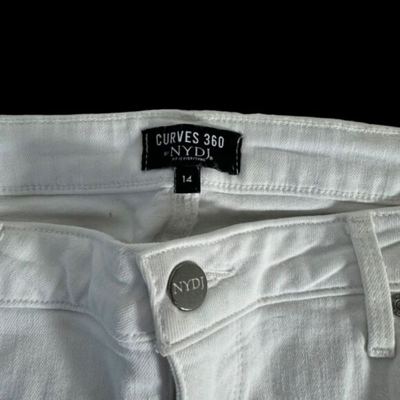 NYDJ Curves 360 White High Rise Jeans Sz 14 - Picture 7 of 10